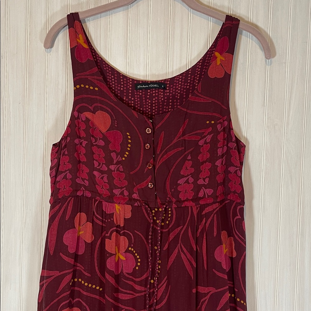 GUDRUN SJODEN TIERED MAXI FLORAL DRESS SMALL - Picture 2 of 8
